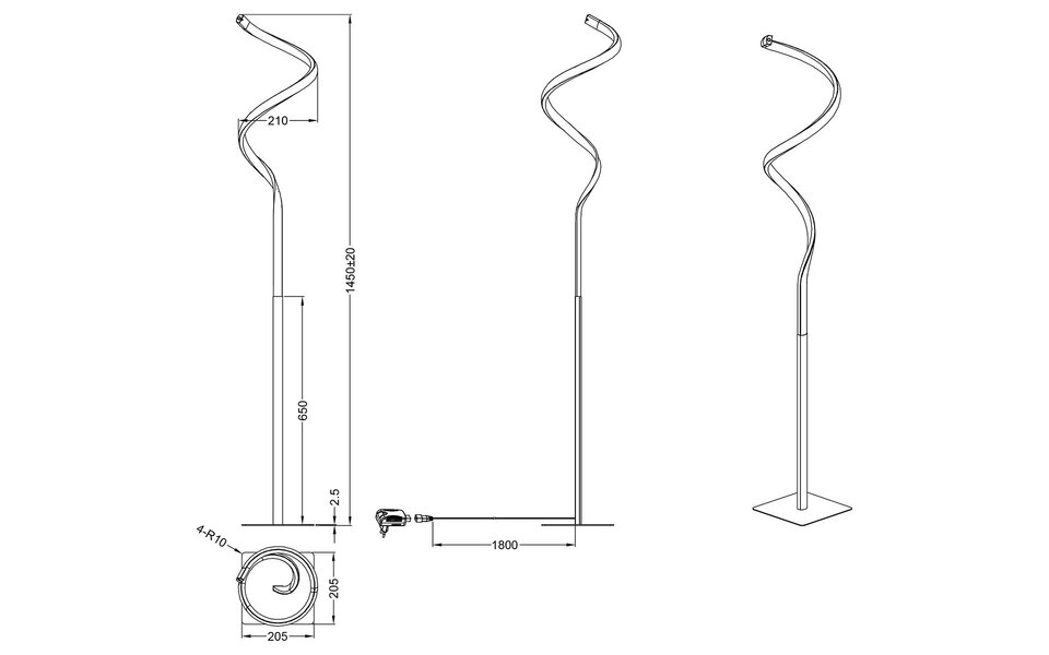HLW LED LED Vloerlamp Dimbaar 11W - Warm Wit 2700K-3000K - Witte Vloerlamp Mat Nikkel