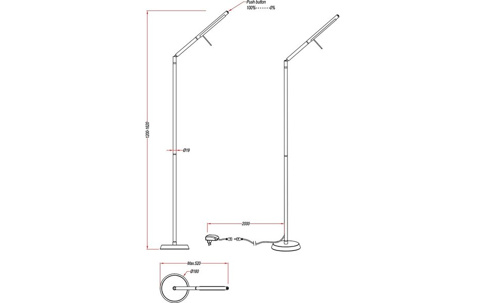 HLW LED LED Vloerlamp 6W Dimbaar - Mat Zwart & Wit, Warm Wit 2700K–3000K, Modern Design HLW LED LED Vloerlamp 6W Dimbaar - Mat Zwart & Wit, Warm Wit 2700K–3000K, Modern Design