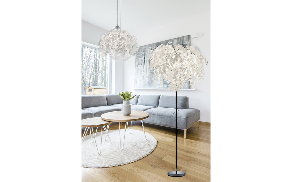 HLW LED LED Vloerlamp Trion Lovy - 3-lichts Rond Glans Chroom | E14 Fitting