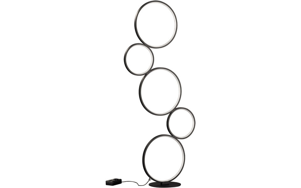 HLW LED LED Vloerlamp Trion Rondy - 36W Dimbaar Warm Wit 2700K–3000K - Zwart & Wit