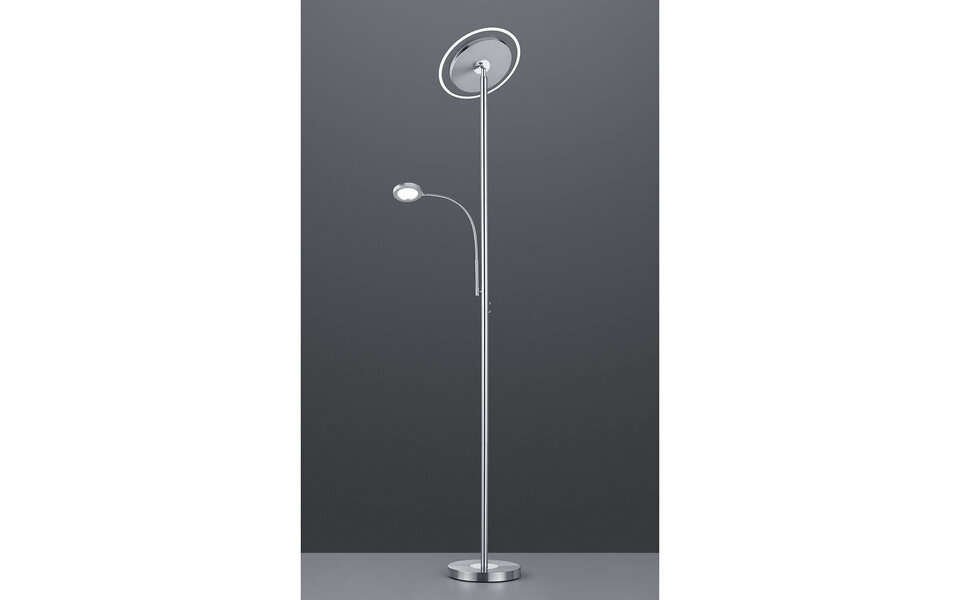 HLW LED Witte Dimbare LED Vloerlamp 18W - Warm Wit 2700K–3000K, Modern Rond Design