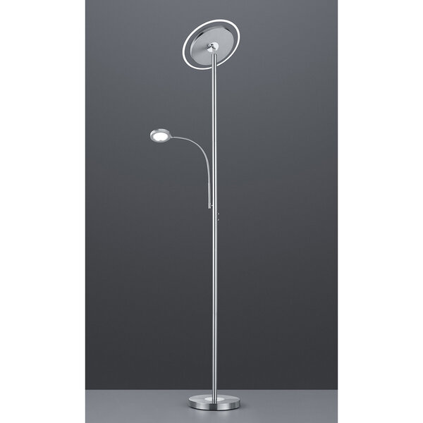 HLW LED Witte Dimbare LED Vloerlamp 18W - Warm Wit 2700K–3000K, Modern Rond Design