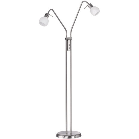 HLW LED LED Vloerlamp Trion Besina - 2-lichts met E14 fitting en flexibele armen, Mat Nikkel HLW LED LED Vloerlamp Trion Besina - 2-lichts met E14 fitting en flexibele armen, Mat Nikkel