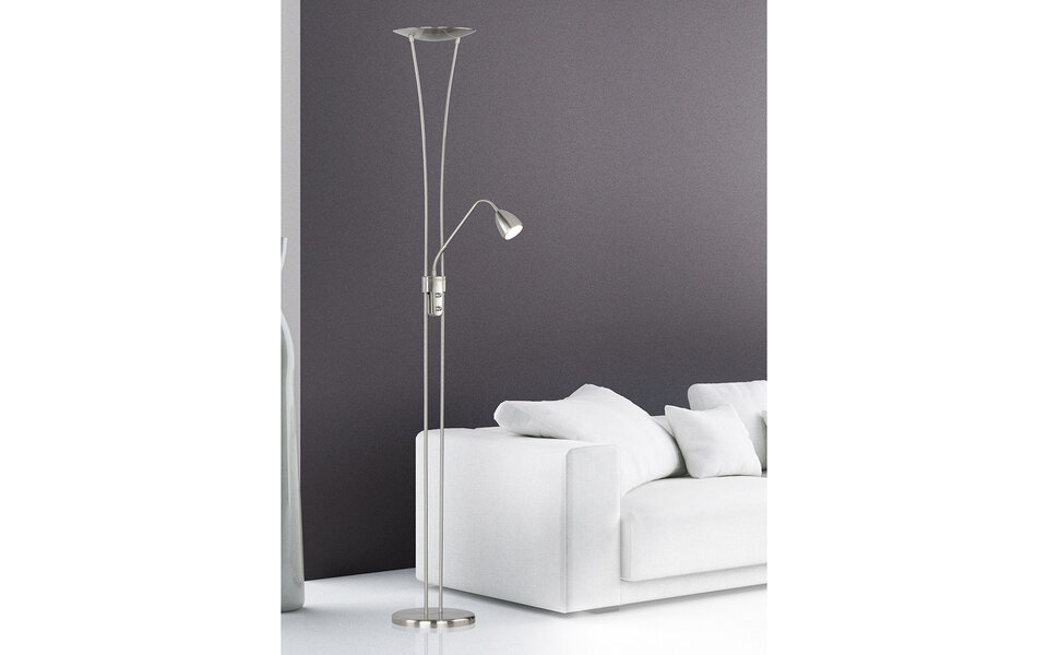 HLW LED LED Vloerlamp Trion Azorina – Dimbaar, Warm Wit 2700K–3000K, 20W LED, Witte Vloerlamp