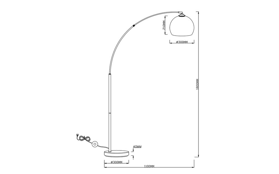 HLW LED LED Vloerlamp Trion Brostila - Rond, Glanzend Chroom & E27 Fitting