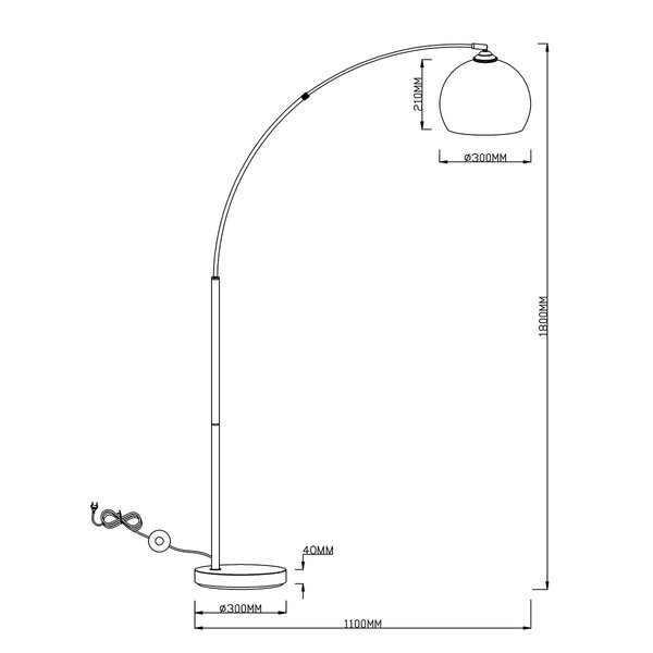 HLW LED LED Vloerlamp Trion Brostila - Rond, Glanzend Chroom & E27 Fitting