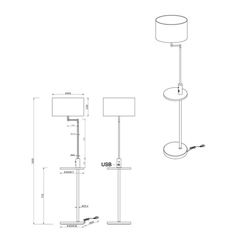HLW LED LED Vloerlamp Trion Cliso - Mat Zwarte LED Vloerlamp met Ronde Aluminium Vorm