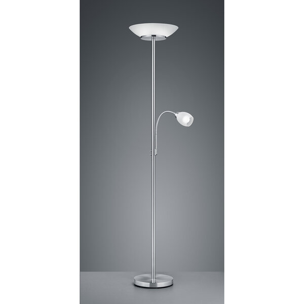 HLW LED LED Vloerlamp Trion Germin met E27 Fitting - Rond Design & Mat Nikkel