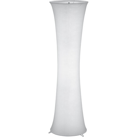 Stijlvolle LED Vloerlamp Trion Grivon met dubbele E27 fitting, mat wit en aluminium