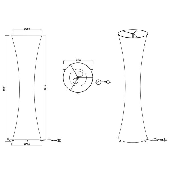 HLW LED Stijlvolle LED Vloerlamp Trion Grivon met dubbele E27 fitting, mat wit en aluminium