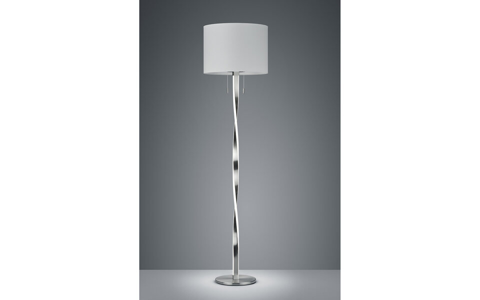 HLW LED LED Vloerlamp Mat Nikkel - Witte Vloerlamp met Warm Wit 2700K-3000K, 14W LED