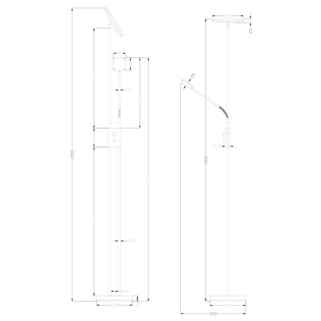 HLW LED Witte Dimbare LED Vloerlamp 15W met Warm Wit Licht 2700K–3000K