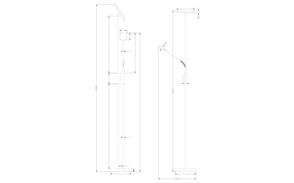 HLW LED Witte Dimbare LED Vloerlamp 15W met Warm Wit Licht 2700K–3000K