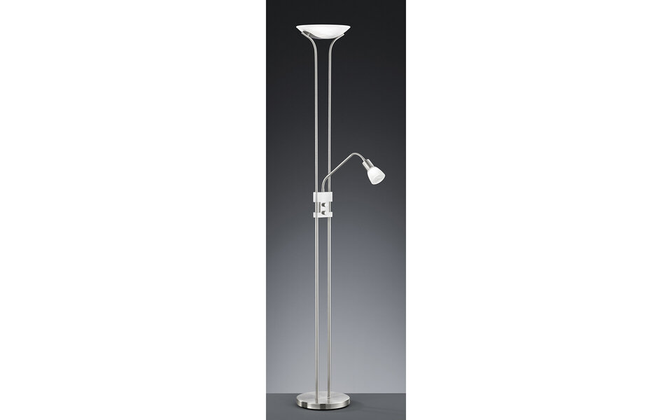 HLW LED Witte LED Vloerlamp - Dimbaar, Warm Wit 2700K–3000K, 20W LED - Mat Nikkel