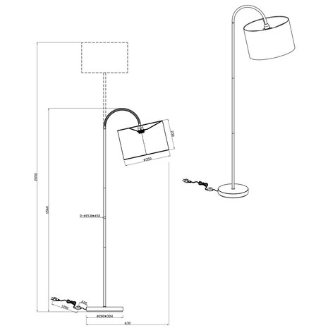 HLW LED Stijlvolle LED Vloerlamp Trion Hostons - Mat Zwart, Rond & Flexibele Arm
