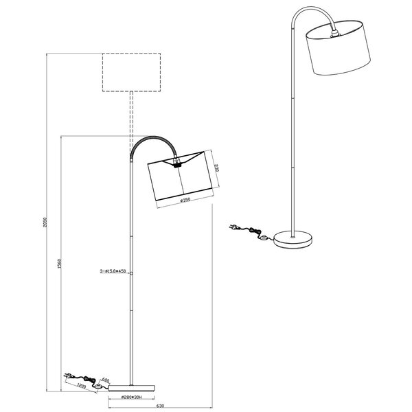 HLW LED Stijlvolle LED Vloerlamp Trion Hostons - Mat Zwart, Rond & Flexibele Arm