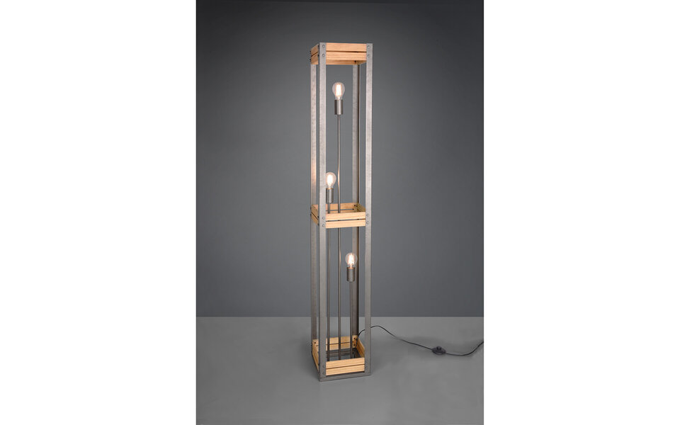 HLW LED LED Vloerlamp Trion Khon - Rechthoekig, Mat Nikkel & Beam Angle Verstelbaar