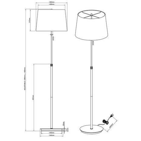 HLW LED LED Vloerlamp Trion Dyon - Verstelbaar, Mat Nikkel & Aluminium, 3x E27 HLW LED LED Vloerlamp Trion Dyon - Verstelbaar, Mat Nikkel & Aluminium, 3x E27