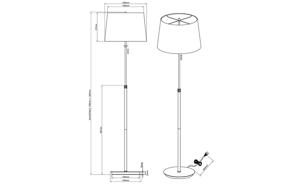HLW LED LED Vloerlamp Trion Dyon - Verstelbaar, Mat Nikkel & Aluminium, 3x E27