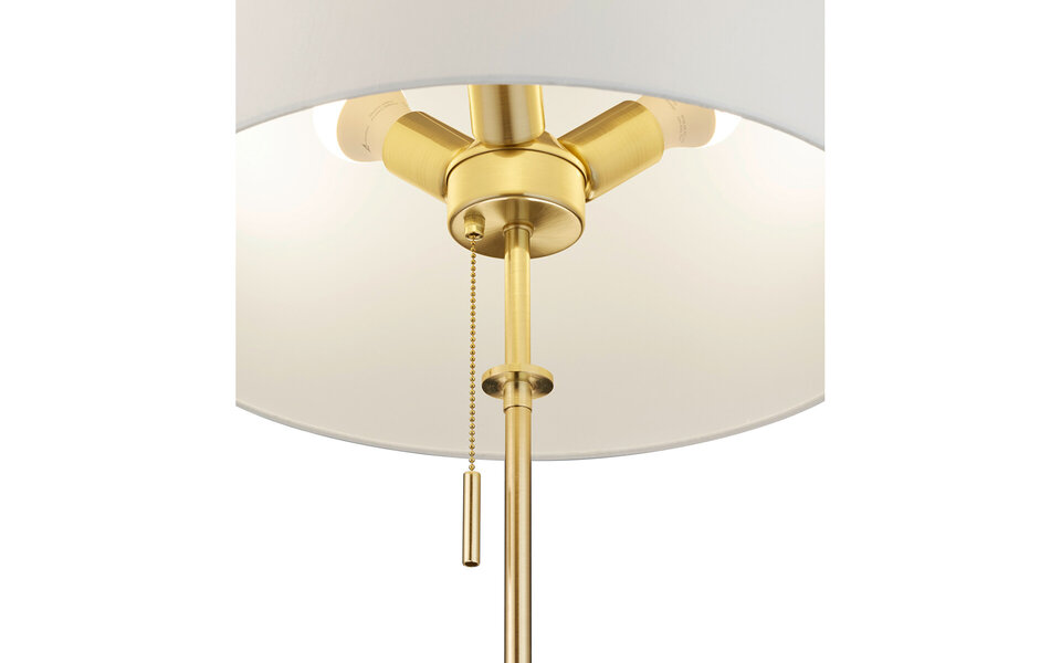 HLW LED LED Vloerlamp Trion Dyon - Mat Gouden Vloerlamp met 3 E27 Fittingen