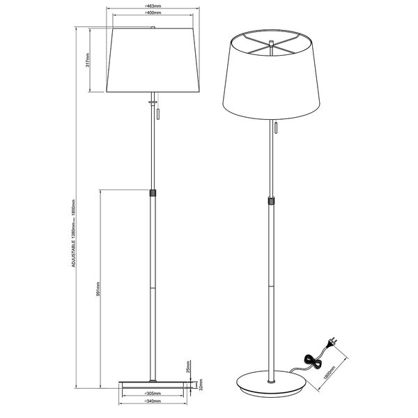 HLW LED LED Vloerlamp Trion Dyon - Mat Gouden Vloerlamp met 3 E27 Fittingen