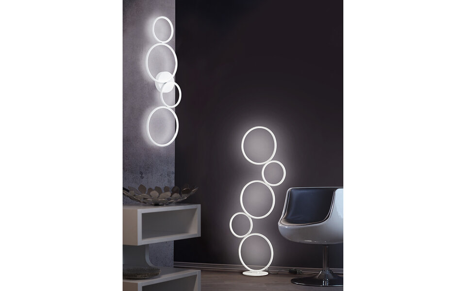 HLW LED LED Vloerlamp Dimbaar 36W - Warm Wit 2700K–3000K - Witte Vloerlamp Aluminium