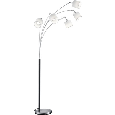 HLW LED LED Vloerlamp Trion Torry - 5-lichts met 28W LED, Mat Nikkel & Aluminium