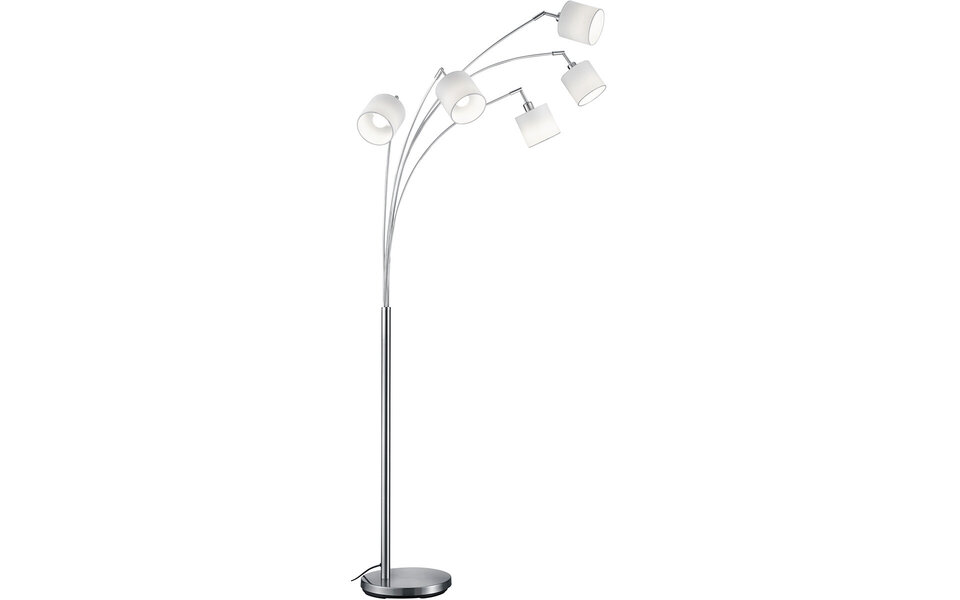HLW LED LED Vloerlamp Trion Torry - 5-lichts met 28W LED, Mat Nikkel & Aluminium