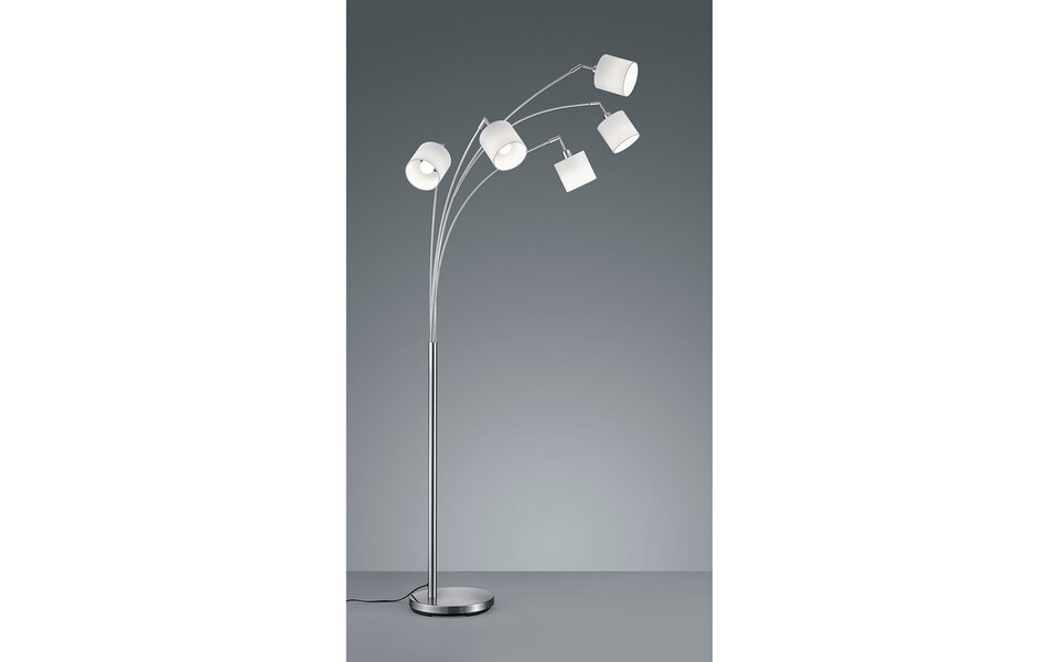 HLW LED LED Vloerlamp Trion Torry - 5-lichts met 28W LED, Mat Nikkel & Aluminium