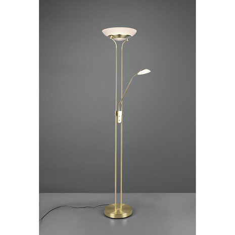 HLW LED LED Vloerlamp Trion Orsan - Dimbaar Warm Wit 2700K–3000K - Mat Goud, 31W