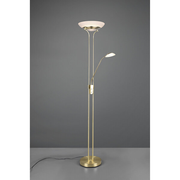 HLW LED LED Vloerlamp Trion Orsan - Dimbaar Warm Wit 2700K–3000K - Mat Goud, 31W