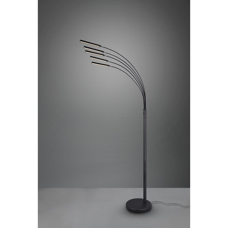 HLW LED LED Vloerlamp Trion Deer – 15W Dimbaar – Warm Wit 2700K–3000K – Mat Zwart Aluminium