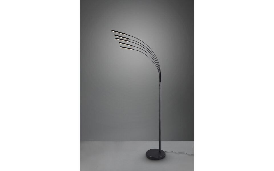 HLW LED LED Vloerlamp Trion Deer – 15W Dimbaar – Warm Wit 2700K–3000K – Mat Zwart Aluminium