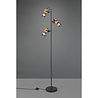 HLW LED Zwarte LED Vloerlamp Trion Yosh met 3 E14 Lichtpunten en Voetschakelaar