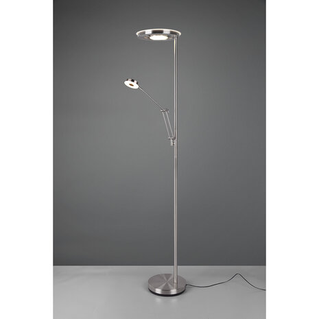 HLW LED LED Vloerlamp 38W - Dimbaar, Verstelbaar & Mat Nikkel Design
