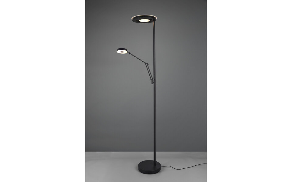 HLW LED Trion Barry Dimbare LED Vloerlamp 38W - Mat Zwart Aluminium