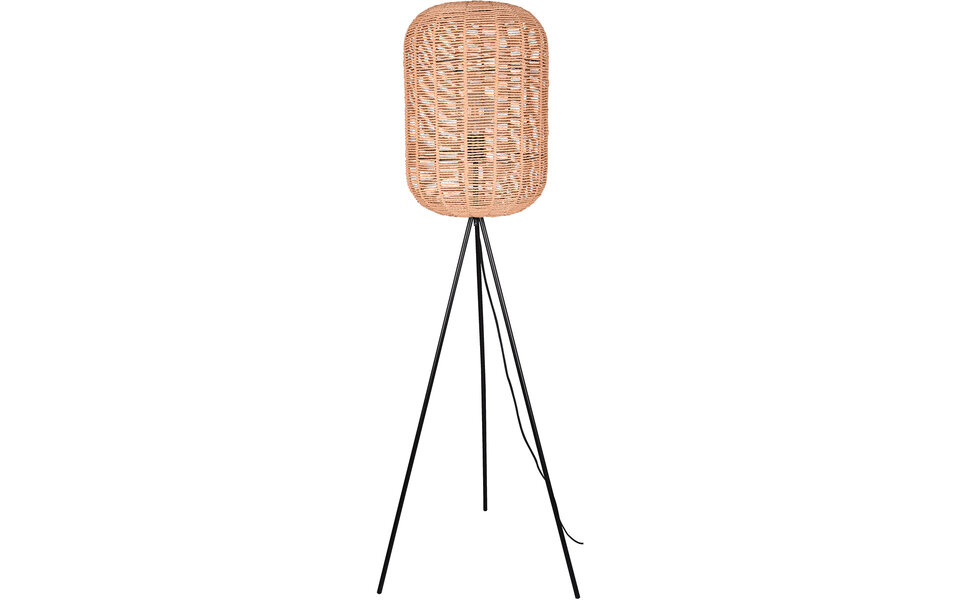 HLW LED LED Vloerlamp Trion Tuna met E27 fitting - Rond design in mat nikkel