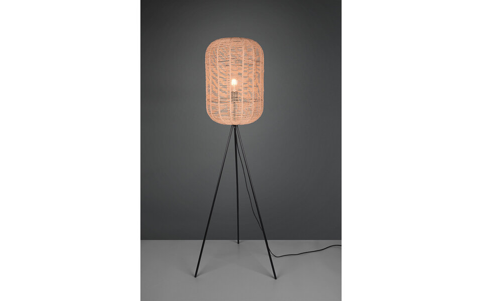 HLW LED LED Vloerlamp Trion Tuna met E27 fitting - Rond design in mat nikkel