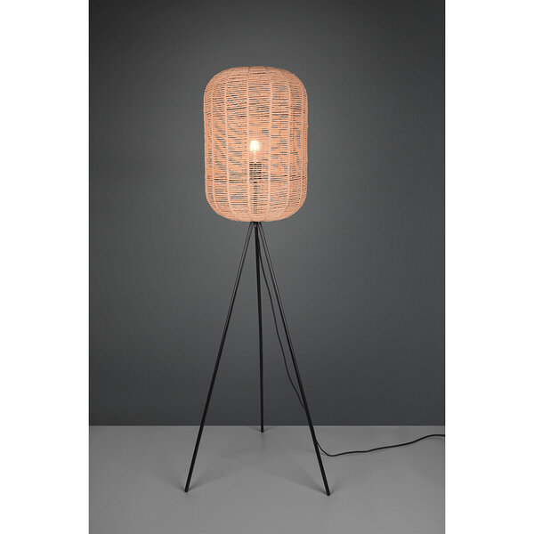 HLW LED LED Vloerlamp Trion Tuna met E27 fitting - Rond design in mat nikkel