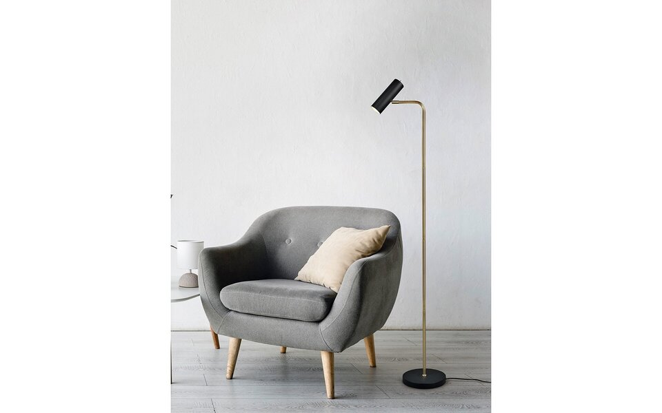 HLW LED LED Vloerlamp Trion Milona - Zwarte & Gouden Vloerlamp met GU10 Fitting