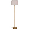 HLW LED LED Vloerlamp Trion Kiblon - Houten vloerlamp met E27 fitting en mat bruine afwerking