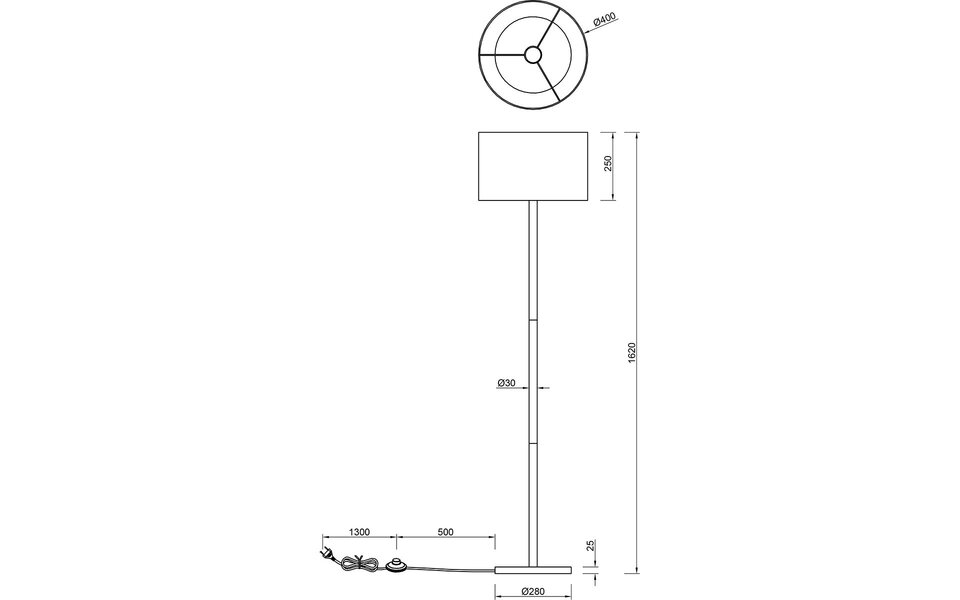HLW LED LED Vloerlamp Trion Kiblon - Houten vloerlamp met E27 fitting en mat bruine afwerking