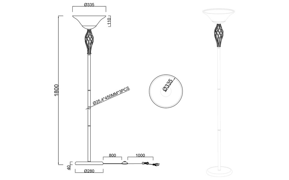 HLW LED LED Vloerlamp Trion Rustina - 2-lichts roestkleurige vloerlamp met E27 fitting