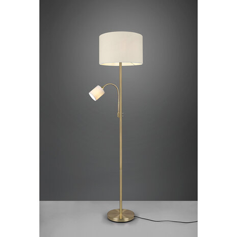 HLW LED LED Vloerlamp Trion Hotia - Ronde Vloerlamp met Twee Lichtbronnen en E27 Fitting