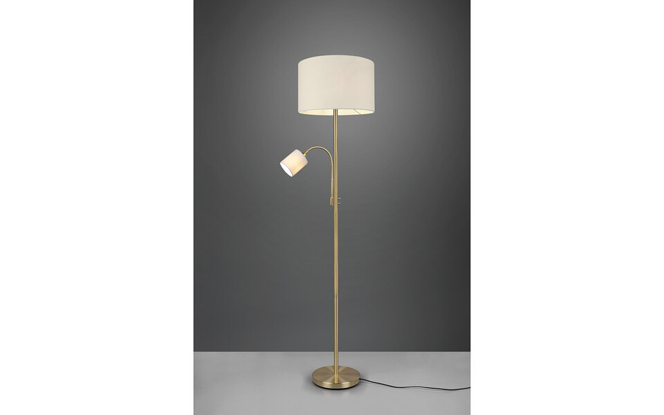 HLW LED LED Vloerlamp Trion Hotia - Ronde Vloerlamp met Twee Lichtbronnen en E27 Fitting