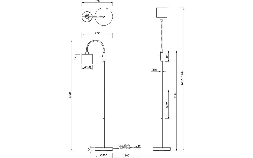 HLW LED LED Vloerlamp Trion Torry - Zwarte & Gouden Vloerlamp - 40W LED E14 HLW LED LED Vloerlamp Trion Torry - Zwarte & Gouden Vloerlamp - 40W LED E14