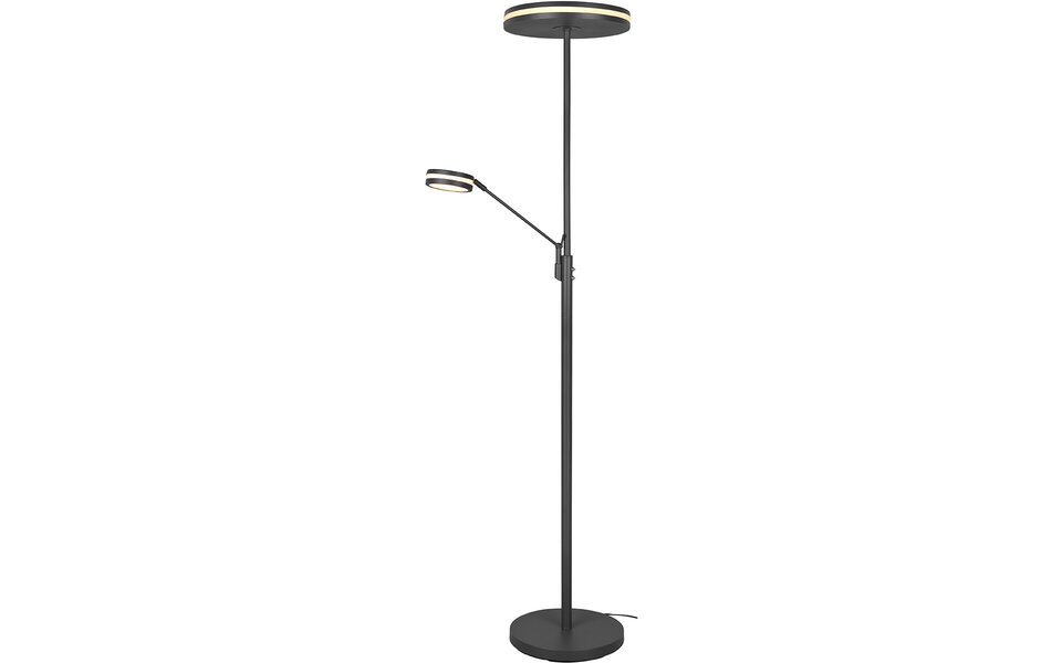 HLW LED LED Vloerlamp 5W - Dimbaar, Aanpasbare Kleur & Mat Antraciet Design