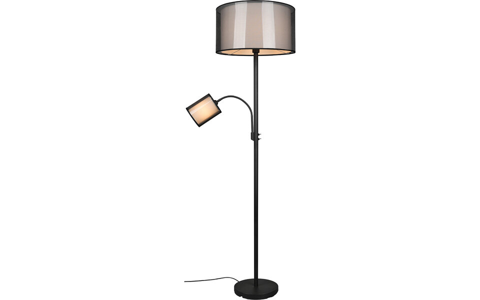 HLW LED LED Vloerlamp Mat Zwart - 60W LED Vloerverlichting met E27 Fitting - Trion Bidon