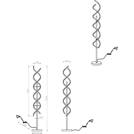 HLW LED Trion Sarina Dimbare LED Vloerlamp 32W - Aanpasbare Kleur & Modern Design