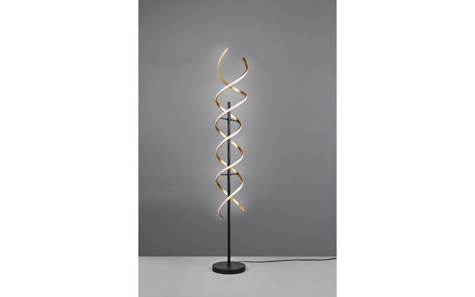 HLW LED LED Vloerlamp 32W - Dimbaar & Aanpasbare Kleur - Mat Gouden Vloerlamp Trion Sarina